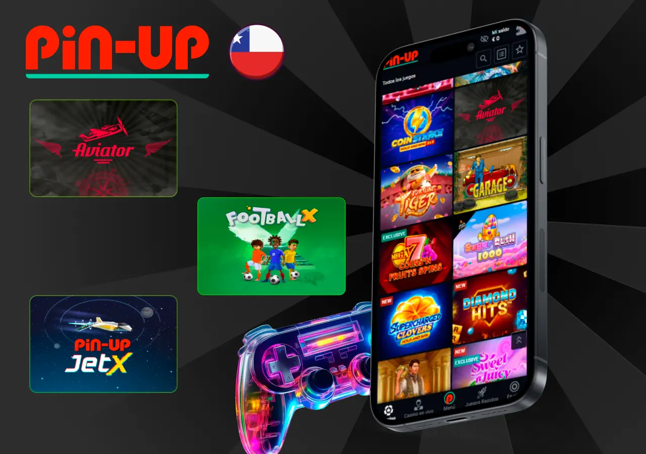 Aplicación de Casino Pin-Up con acceso a una gran variedad de juegos